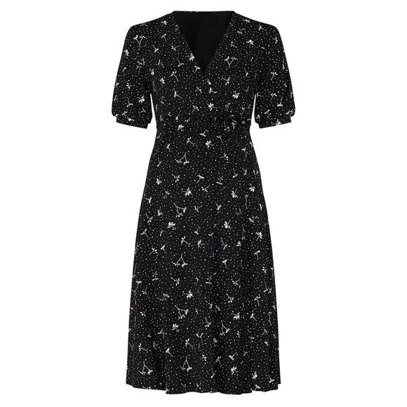 Isabella Oliver Evie Maternity Wrap Dress in Black Floral, Size 4/US 10 - Picture 1 of 8